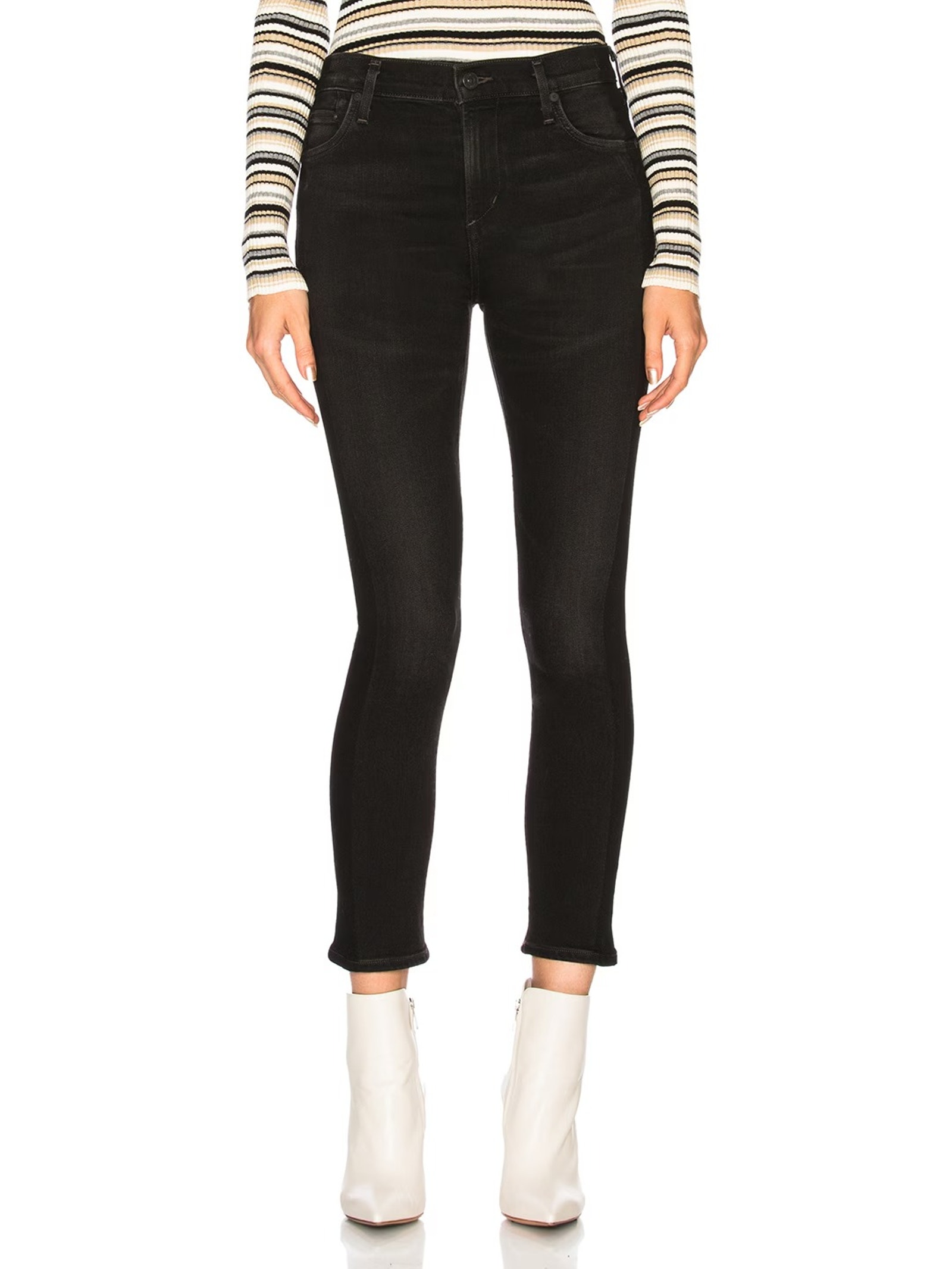 Citizens Of Humanity Women's 29 Rocket Crop High Rise Black Skinny Jeans G2-19
